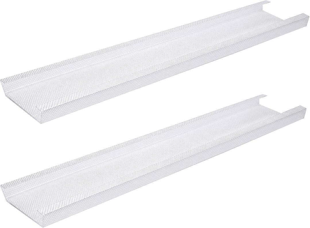 2 Pcs 48x8x2 Inch Wrap Around Fluorescent Light Covers, 4Ft Acrylic Fluorescent Lights Cover Replacement, Rectanglar Ceiling Light Diffuser Lens Cover for Home Kitchen Room