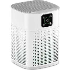 Air Purifiers for Bedroom, Honeyuan H13 HEPA Air Purifier for Home Large Room 1095 sqft, Air purifiers with 360°Air Intake, 3 Fan Speeds, 3-Stage Filtration, White