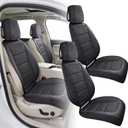 2 Set Cooling Seat Covers for Cars Summer 3D Air Mesh Breathable Leather Seat Protectors Universal Non Slip Cushion for Car Truck SUV, Black