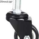 GXYY uoboeuq 1.5 Inch Swivel Caster Wheels PU 360 Degree Threaded Stem Caster Wheel M8 x 25mm, 330lb Total Load Capacity, Pack of 4