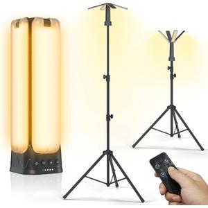 Clemas Camping Lights with Remote & Stand 8.2 Ft,14000 mAh Rechargeable Camping Lantern Tent Light, 6000 Lumen Magnetic Work Light,Portable Outdoor Light for Hiking,Camping,Emergency,Power Outages