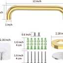 12 Inch Stainless Steel Shower Grab Bar, ZUEXT Gold Shower Handle, Bathroom Balance Bar, Safety Hand Rail Support Bar for Handicap Elderly Injury, Senior Assist Bath Tub Wall Concealed Mount Handle