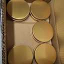 Foraineam 24 Pieces 4 oz Screw Lid Round Tins Aluminum Empty Tins Golden Metal Storage Tin Jars Spice Containers Travel Tin Cans