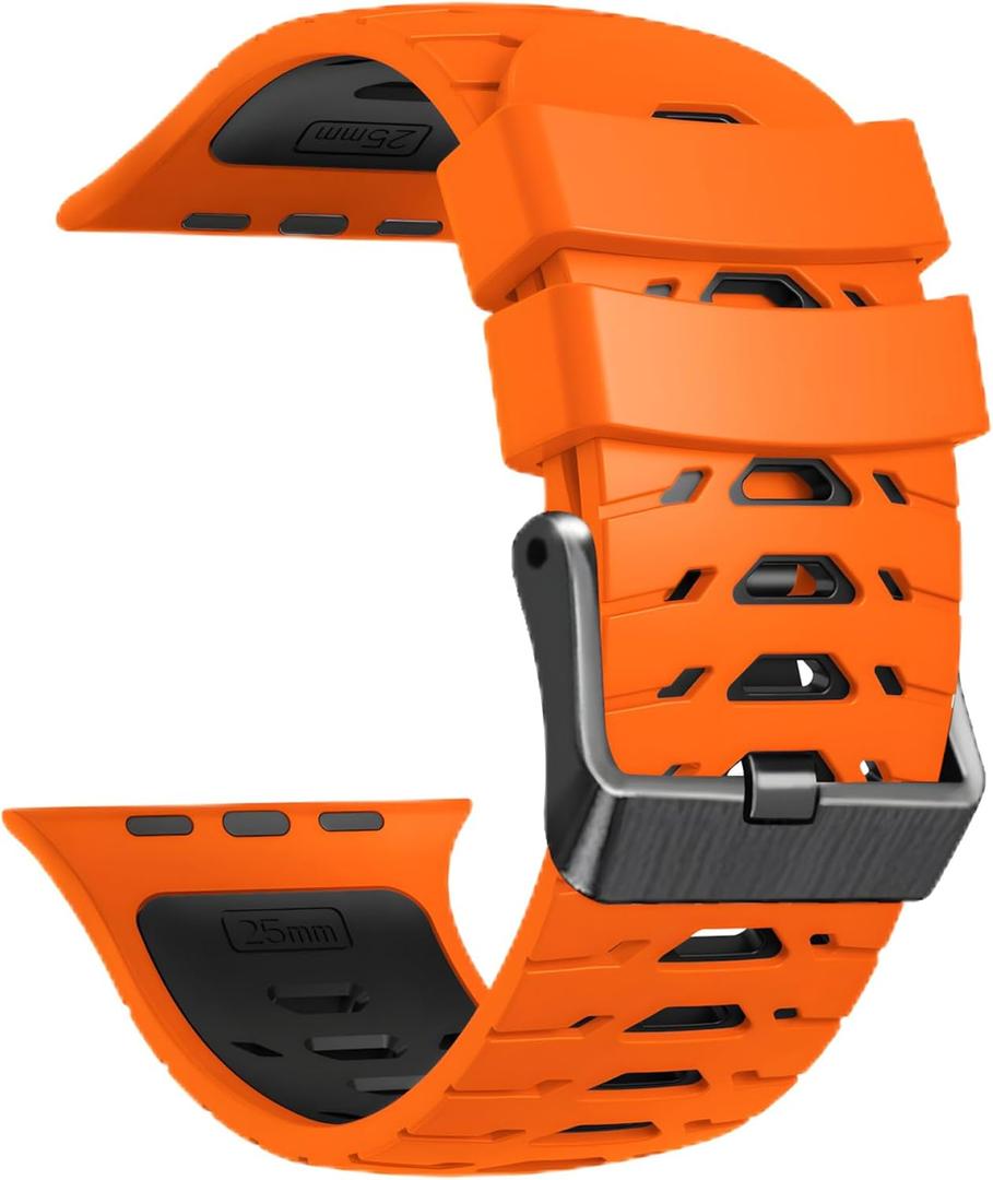Watch Band for Apple Watch Ultra 2 49mm 45mm 44mm 42mm Soft Rubber watch bands for iWatch SE 1 2 Series 4 5 6 7 8 9 for men women