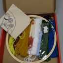 Eflin Punch Needle Kits Adults Beginner - Needlepoint Kits for Adults, Cute Cat & Daisy Pattern, Natural Bamboo Hoop, Yarns, Tools, Craft Kits for Beginners, Rare Gift for Crafts, Decors, Festivals