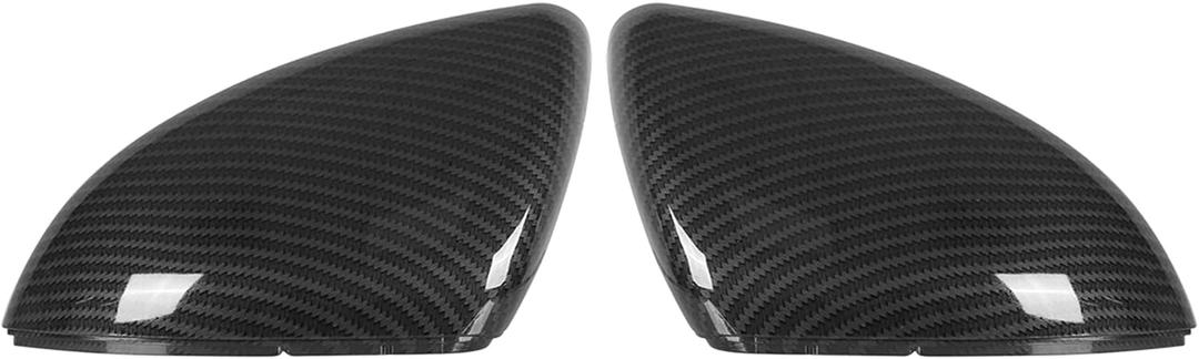 X AUTOHAUX Pair Rear View Mirror Outside Housing Wing Mirror Covering Cap Carbon Fiber Pattern for Volkswagen Golf 7 2014-2019