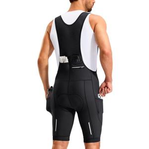 Bikewa Men's Cycling Bibs 4D Padded Bike Shorts with Anti-Slip Leg Grips Biking Bib Shorts Rear 2+1 Zipper Pockets UPF50+ Large