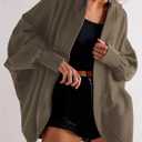 Women Oversized Hoodie Cardigan Jacket Casual Open Front Raglan Sleeve Sweatshirt 2026 Outfits with Pockets (M)