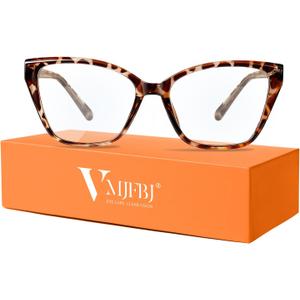 VMJFBJ Blue Light Glasses for Woman, Fashion Cat Eye Anti Blue Light Blocking Glasses Women, TR90 Lightweight Computer Glasses for Gaming & Screen Use, Reduce Eye Strain & Improve Sleep,Tortoise