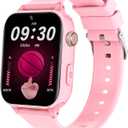 4G Kids Smart Watch GPS Tracker, Smartwatch for Kid with SIM Card, Calling, Voice Chat, Class Mode, SOS, Pedometer, Alarm, Games, HD Touch Screen Phone Watch Gift for 4-12 Girls Boys, Light Pink