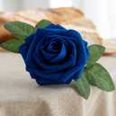 25pcs Artificial Flower Foam Rose Real Touch Roses Flower Heads with Stem for DIY Wedding Bouquets Centerpieces Arrangements Party Baby Shower Home Decor (Royal Blue)