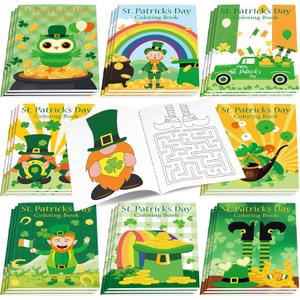 Faccito 24 Pcs St. Patrick's Day Coloring Book for Ireland Coloring Book Bulk Irish Mini DIY Art Drawing Activity Set for St. Patrick's Day Classroom Activities Party Supplies