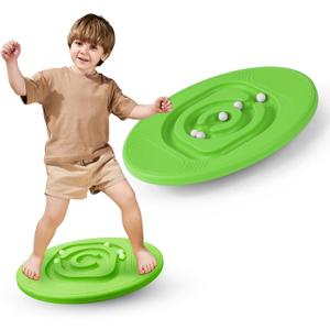Kids Maze Balance Board - Wobble Trainer for Ski Surf Snowboard, Non-Slip Sensory Rocker Ages 3-12, Core Therapy & Skate Prep, 17.3 inches x 16.2 inches x 3.3 inches