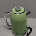 INFOOD Retro Electric Kettle, 1.8L Hot Water Kettle Electric with Thermometer, 1200W Fast Heating Stainless Steel Tea Kettle for Boiling Water, Cordless, LED Indicator, Auto Shut-Off, Green