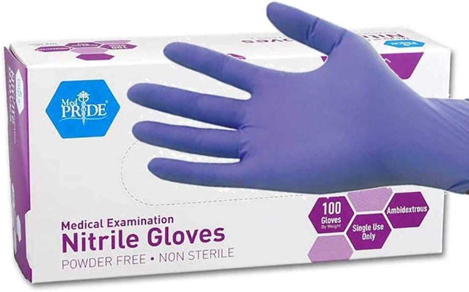 MedPride Powder-Free Nitrile Exam Gloves (Small (Pack of 100))