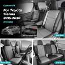 Customized for Toyota Sienna Seat Covers 2011-2020 Sienna 8 Seats 3 Row, Leather Car Seat Covers Waterproof Seat Covers Full Set for Cars, Car Seat Protectors, Airbag Compatible(BlackGrey)
