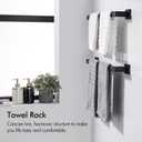 BANOLUX Towel Rack, 16-Inch Single Towel Bars for Bathroom, Towel Racks for Bathroom Wall Mounted SUS304 Stainless Steel Hand Towel Holder Heavy Duty, Matte Black Towel Bar 2 Pack, A7-TB-MB-16IN-2Pack