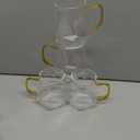 Set of 4 Glass Coffee Cups, 12 Oz Clear Glass Tea Mugs with Handle, Diamond Shape Espresso Liquor Drinking Mugs for Latte, Cappuccino, Juice, Milk, Beverages, Lightweight