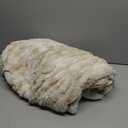 WDCOZY Ruched Faux Fur Throw Blanket Soft Cozy Fluffy Luxurious Blankets Couch Bed Sofa Chair Home Decor Warm Furry Fall Winter Plush Rabbit Fur Bubble Blanket 60" x 80", Caramel Beige Camel Neutral