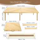 Folding Picnic Table with Table Runner, Portable Boho Low Picnic Table for Indoor Outdoor, 60" x 30" Wooden Table with Adjustable Heights for Camping, Wedding, Beach, Garden, Party(Large Size for 6)