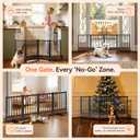 Dog Gate for Small Dogs, 48" No Drill Foldable Reinforced Base Pet Fence, Heavy Duty Step-Over Doorway Puppy Barrier, Anti-Tip Metal Frame, Supports 200+ lbs, Black