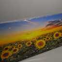 Wall Art Canvas Painting Beautiful Sunset Over Sunflower Field 1 Piece Colorful Sky with Clouds Picture Poster Print Framed and Stretched Ready to Hang for Living Room Bedroom Office (40L" x 20W", Gold)