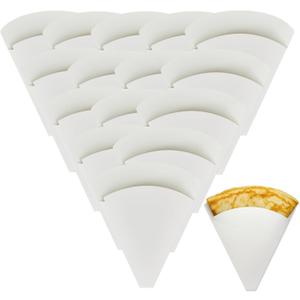 100 Pcs 7 x 8 Inches Large Perforated French Crepe Packaging Box-heavy Duty, Food Safe, Disposable French Crepe Wrapping Paper for Takeout Food Packaging(White)