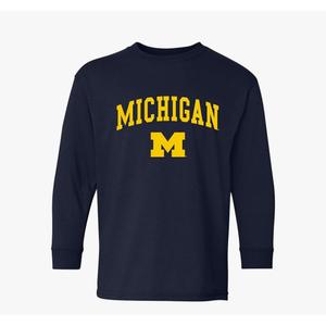 NCAA Arch Logo, Team Color Youth Long Sleeve T Shirt, College, University Small NCAA Arch Logo, Team Color Youth Long Sleeve T Shirt, College, University Small