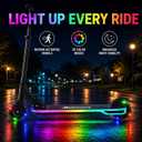 Rahmory Kick Scooter for Ages 5-12,Kid, Teens. Max Load 155 LBS. Foldable, Lightweight, with Light up Wheels and Dynamic Light Deck, Teen and Adults, 3 Adjustable Levels.