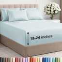 Extra Deep Full Sheet Set - 6 Piece Breathable and Cooling Sheets - Hotel Luxury Bedding for Women, Men, Kids & Teens - Easy & Secure Fit - Soft, Wrinkle Free and Comfy - Extra Deep Pockets - Ice Blue