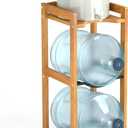 5 Gallon Water Jug Holder with Top Shelves, Natural Solid Wood Water Dispenser Stand 31"H, 3-Tiers 5 Gallon Water Jug Stand, Water Cooler Jug Rack, 5 Gallon Water Bottle Holder with 2 Slot & Top Shelf