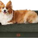 EHEYCIGA Large Dog Bed Memory Foam for Crate, Orthopedic Dog Bed Large Size Dogs with Washable Removable Cover, Waterproof Pet Sofa Couch with Nonskid Bottom, 35x22x6, Dark Green