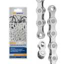 VG SPORTS 6/7/8/9/10/11 Speed Bike Chain,Half/Full Hollow Lightweight Bicycle Chain for Road Bike MTB,Silver/Gold/Titanium/Rainbow,116 Links with Missing Link
