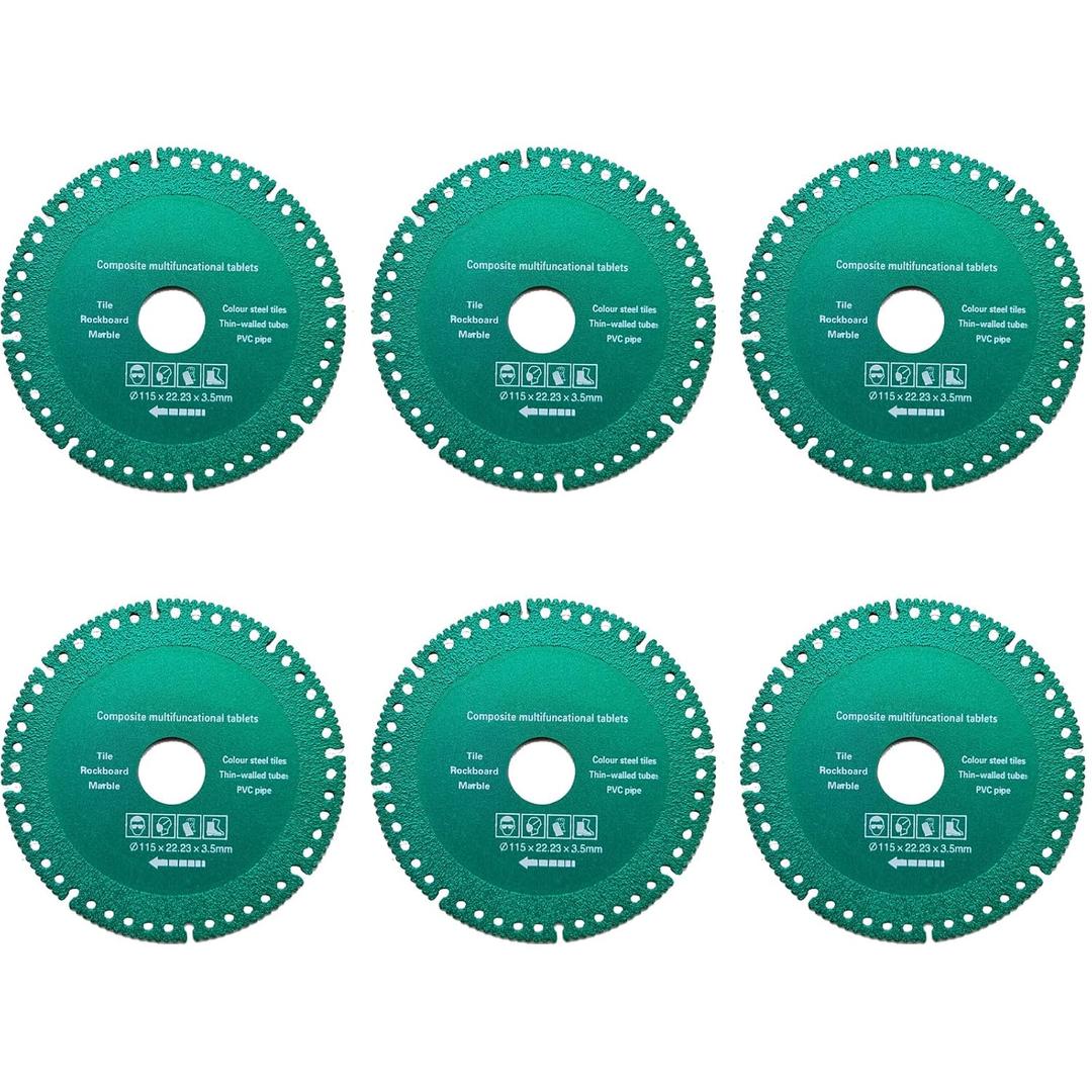 Indestructible Discs for Grinder - 6 Pack 4.5 inch Cutting Grinding Disks for Angle Grinder 7/8 inch, Smooth, Wood, All Materials