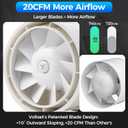 Voltset 8 Inch Duct Fan, Inline Ventilation Exhaust Fan, 740 CFM Duct Intake High Efficiency Air Fan for Vent Bathroom, Kitchen, Grow Tent, Hydroponics, 3D Printer, 8" Basic