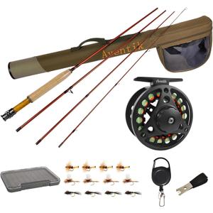 Aventik Extreme Fly Fishing Combo Kit Weight Starter Fly Fishing Rod and Reel Kit Outfit with One Travel Case, (8'1'' LW3/ 4 Fly Rod Kit)