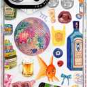 for iPhone 14 Pro Max Case, Retro Party Collage Pattern with Disco & Gin, Military-Grade Drop Protection, Pop Art Disco Soft Slim TPU Protective Cover with Camera Protection for Girls (LightBalls)