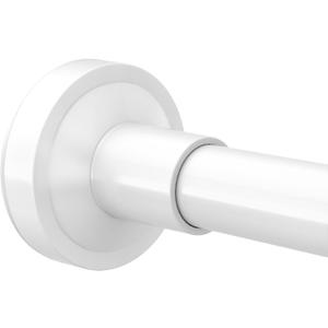 Bonpally Shower Curtain Rod 32-89 Inches Adjustable, Non-Slip Spring Tension Shower Rod Stainless Steel for Bathroom, No Drilling, White