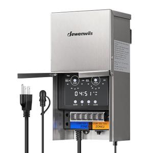 DEWENWILS 200W Low Voltage Landscape Lighting Transformer, 120V to 12V/14V, Outdoor Landscape Transformer with Photocell Sensor & Timer, Weatherproof, Multi Zone for Spotlight, Patio Light, ETL Listed