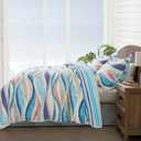NEWLAKE Quilt Bedspread Sets - West Coastal Pattern Reversible Coverlet Set, King Size