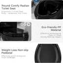 YASFEL Standard Universal elongated Toilet Seat,Soft Close,Ergonomic Toilet Bowl Seat,Fits for Standard elongated with Thickened Plastic Lid (18.5'', Black)