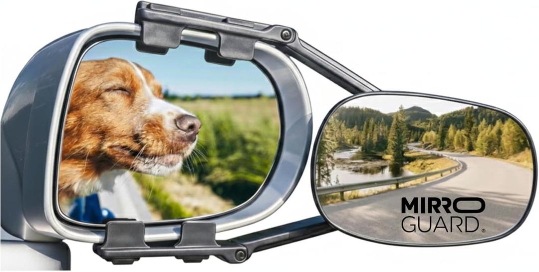 Extended Towing Mirrors V2, Universal Clip-On Tow Mirror Extensions with Upgraded Thick Straps, Enhanced Stability & Wider Fit for Pickups, SUVs, RVs, and Trailers (Model HA968 V2)