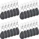 Remagr 24 Pieces Tablecloth Weights Teardrop Shape Pendant Stones with Metal Clips Marble Teardrop Table Cover Weights Table Cloth Weights Hangers for Outdoor, Picnic Family Party(Dark Gray)
