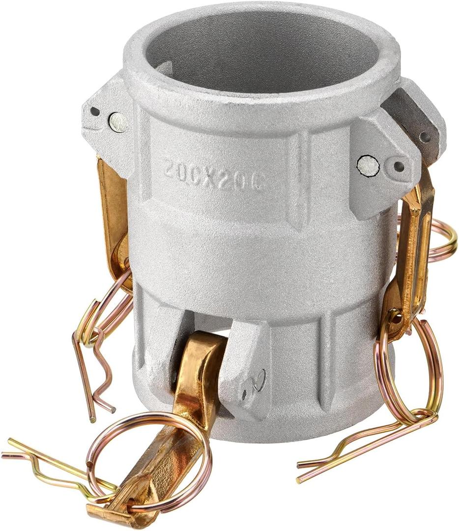 Aluminum DD2020 Type DD Cam and Groove Spool Coupler, 2" Female Camlock x 2" Female Camlock, 250PSI, Aluminum Material(CAM-20-DD-AL)