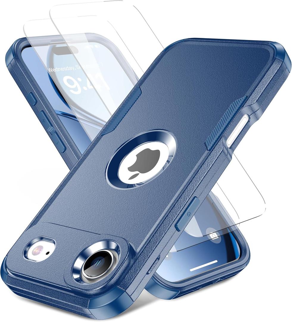 for iPhone Air Magnetic Case,Compatible with Magsafe,2X Screen Protector,Heavy Duty Protection,Rugged & Durable Phone Cover for iPhone Air Case,Blue