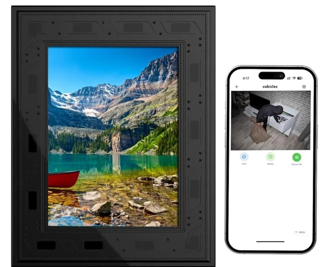 Picture Frame Camera, Security Camera WiFi 1080P, 365 Days Standby PIR Motion Detection HD Night Nision Real Time View Live Surveillance Wireless Mini Nanny Video Cam