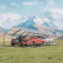 GarveeLife 20'X40'x12' Metal Carport for Multiple Vehicles, Heavy Duty Steel Car Ports, Vertical Roof Design, for All-Weather, for Full-Size Pickup Trucks, Boats, and Tractors (Gray)