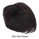 Toupee for Men, Thin Black Straight Short Mens Hair Pieces Fine Realistic Soft Mens Wigs, Easy and Comfortable to Use, for Men, Hair Replacement,Parties, Halloween, Cosplay, Gifts, Daily Life