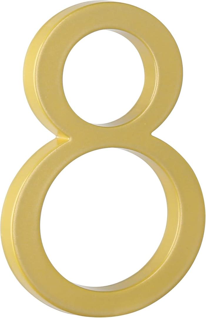 HASWARE 5" Floating House Number for Outside, Zinc Alloy Modern Outdoor Address Sign for Yard Street and Mailbox, Address Numbers and Letters for House (8, Golden)