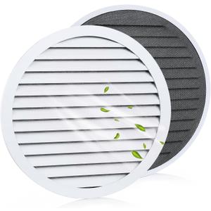 Wesiti 1 Pack Round Gable Vent Fit 24" Opening, Iron, with Mesh, White